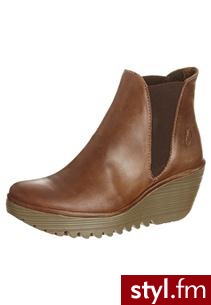 Fly London YOSS Botki na platformie brązowy (P500431) - Koturny Buty Moda