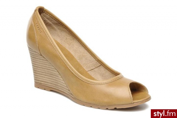 ESPRIT KOTURNY ISIS PEEPTOE WEDGE (Brązowy) - Koturny Buty Moda