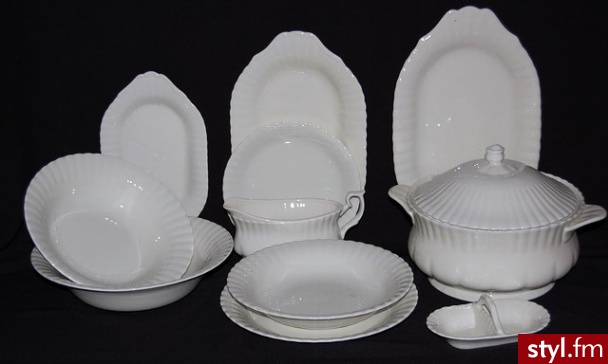 Porcelana chodzież serwis obiadowy 12 os iwona porcelana ecru - Pozostałe Biżuteria Moda