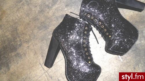 glitter boots - Botki Buty Moda