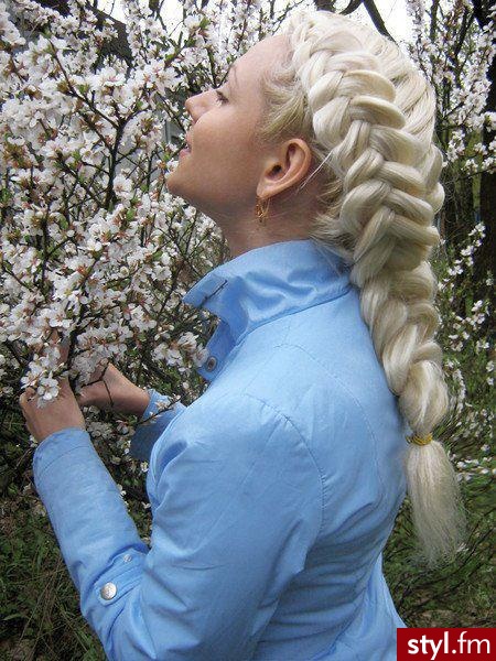 Blond Warkocze Proste Na co dzień Długie Fryzury