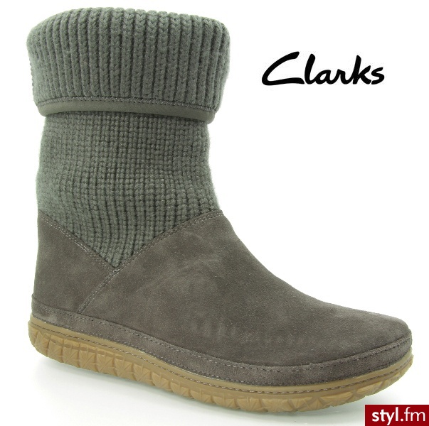 Clarks MORAY SNOW GREY SUEDE - Kozaki Buty Moda