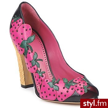 Moschino Cheap CHIC Czółenka ALBIzIA CzERWONY-CzARNY-zIELONY - Czółenka Buty Moda