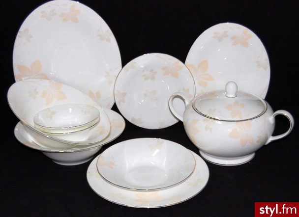 Villa Italia Serwis obiadowy na 12 os (43el) Natalia Porcelana BONE CHINA - Pozostałe Biżuteria Moda