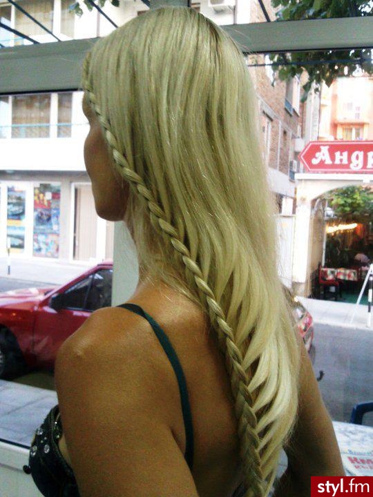 Blond Warkocze Proste Na co dzień Długie Fryzury