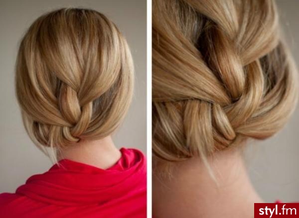 Blond Upięcie Proste Wieczorowe Średnie Fryzury