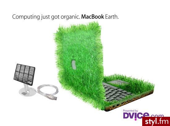 Jak widać nawet Macbook firmy Apple może być przyjazny dla przyrody tak jak Macbook Earth, który jest zasilany na energię słoneczną ;] I ma na prawdę oryginalny wygląd czyż nie ? ;] - Gadżety Inne Moda