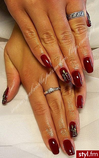 manicure hybrydowy + zdobienie akrylowe 3d - Kwadratowe Zdobienia 3D Naturalne Paznokcie