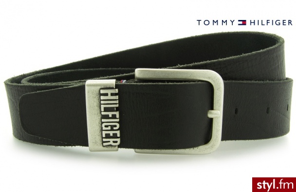 TOMMY HILFIGER Imagine Belt Tommy Black - Paski Dodatki Moda