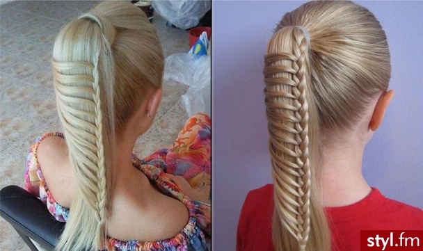Blond Warkocze Proste Na co dzień Długie Fryzury