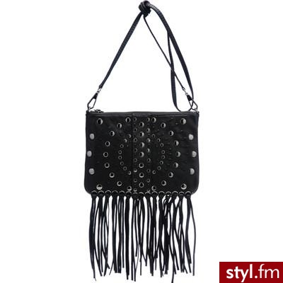 Rebecca Minkoff Lovespell Crossbody Fringe Rocker in Black Cat - Polyvore. Pobrano ze strony: http://www.polyvore.com/rebecca_minkoff_lovespell_crossbody_fringe/thing?id=12999541 - Pozostałe Torebki Moda