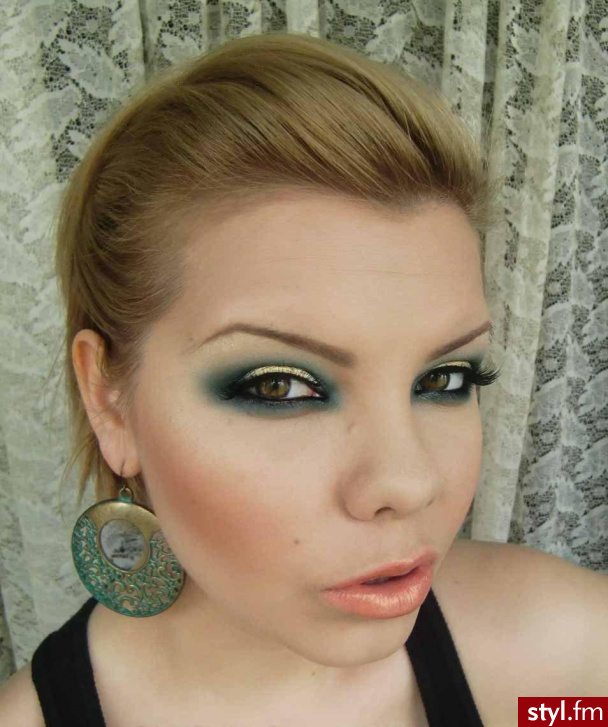 blue and gold - Wieczorowe Makijaże