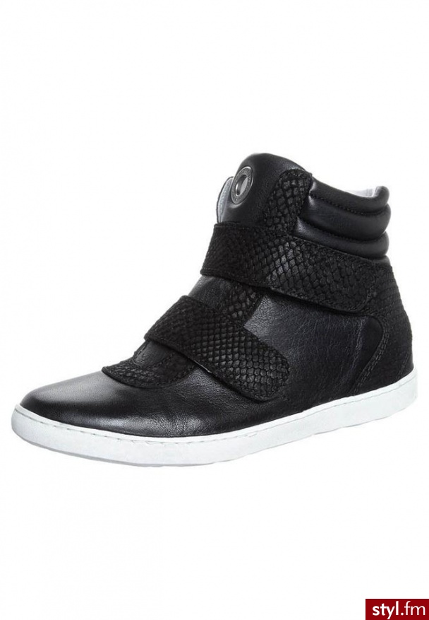 Ca Shott Botki na koturnie czarny - Botki Buty Moda