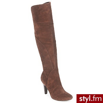Guess BUTY ELECTA Brown - Kozaki Buty Moda