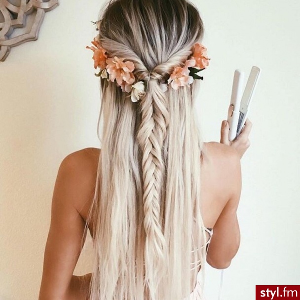 Blond Warkocze Kręcone Na co dzień Długie Fryzury