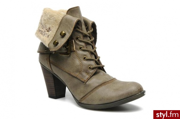 Molly Bracken PÓŁBUTY I BOTKI DOREEN BY MOLLY BRACKEN (Szary) - Botki Buty Moda