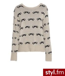 AX Paris Moustache Knit Jumper - Swetry Ciuchy Moda