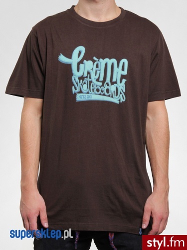 Creme T-SHIRT SKATEBOARDS (CHOCOLATE BROWN) S - Pozostałe Buty Moda