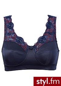Bonprix Biustonosz odciążający kręgosłup ciemnoniebieski 915927_772 - Biustonosze Bielizna Moda