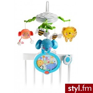 Fisher Price Adorable Animals 2 W 1 Karuzelka Z Projektorem I Pilotem W2622 - Dziecko