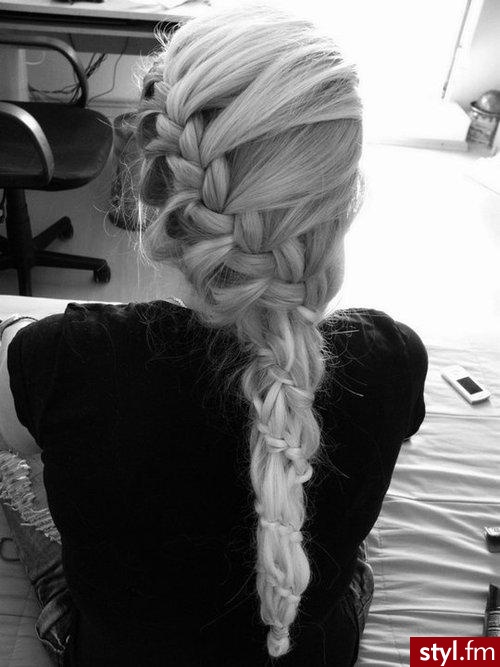 Blond Warkocze Proste Na co dzień Długie Fryzury