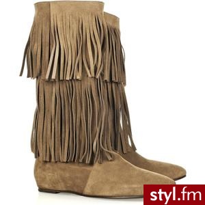 Michael Kors Fringed flat suede boots - Polyvore. Pobrano ze strony: http://www.polyvore.com/michael_kors_fringed_flat_suede/thing?id=27617791 - Pozostałe Buty Moda