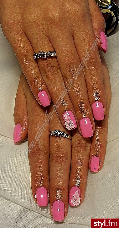 manicure hybrydowy  - Kwadratowe Żelami Naturalne Paznokcie