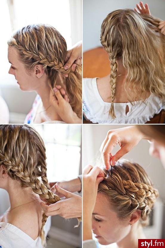 Blond Warkocze Proste Na co dzień Długie Fryzury
