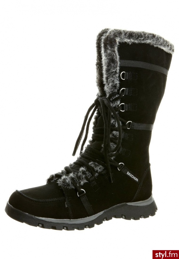Skechers GRAND JAMS UNLIMITED Kozaki zimowe czarny - Kozaki Buty Moda