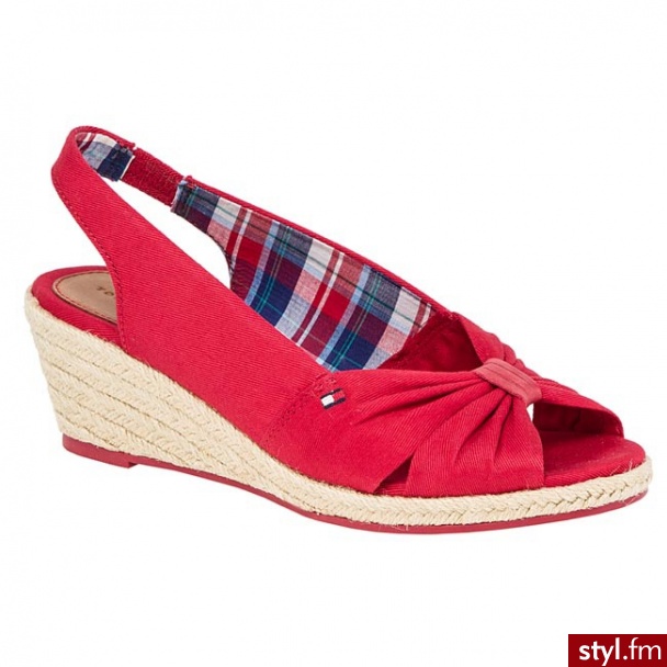TOMMY HILFIGER Sandały Elsa 5 A FW56815403 611 Czerwony (Tango Red) 611 - Sandały Buty Moda