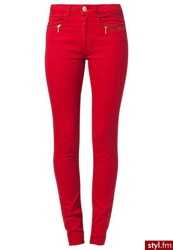zalando Collection Jeansy Slim fit czerwony zT-0113-0547 - Jeansy Spodnie Moda