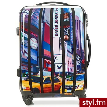 David Jones Walizki twarde TAXI NYC S Black / Wielokolorowe - Sportowe Buty Moda