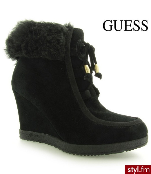 Guess BOTKI LANSYN SHOOTIE BLACK - Botki Buty Moda