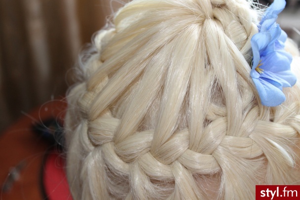 Blond Warkocze Proste Wieczorowe Długie Fryzury
