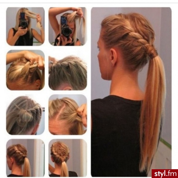Blond Warkocze Proste Na co dzień Długie Fryzury