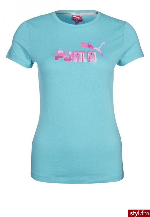 Puma LARGE LOGO Tshirt z nadrukiem niebieski Bluzki z krótkim rękawem Odcienie niebieskiego - Bluzki Ciuchy Moda