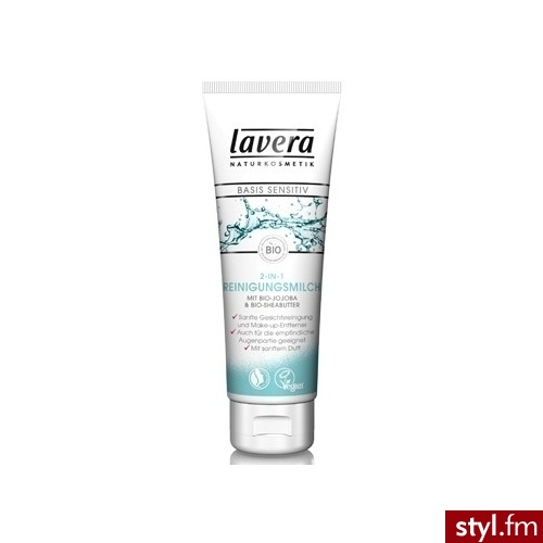Lavera Basis Sensitiv Mleczko do twarzy 2w1 z bio-jojobą i masłem Thea 125ml - Emu Buty Moda