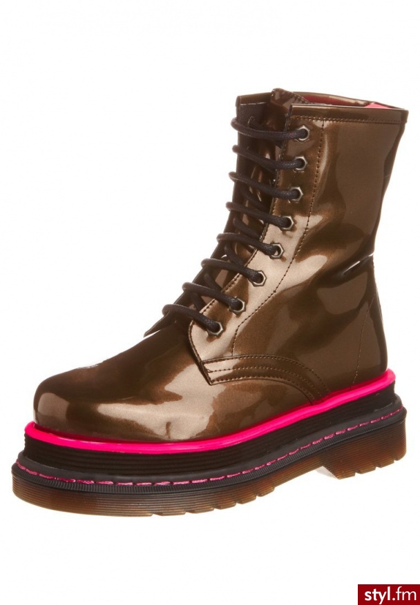 Buffalo Botki sznurowane brązowy (9000-15-2) - Botki Buty Moda