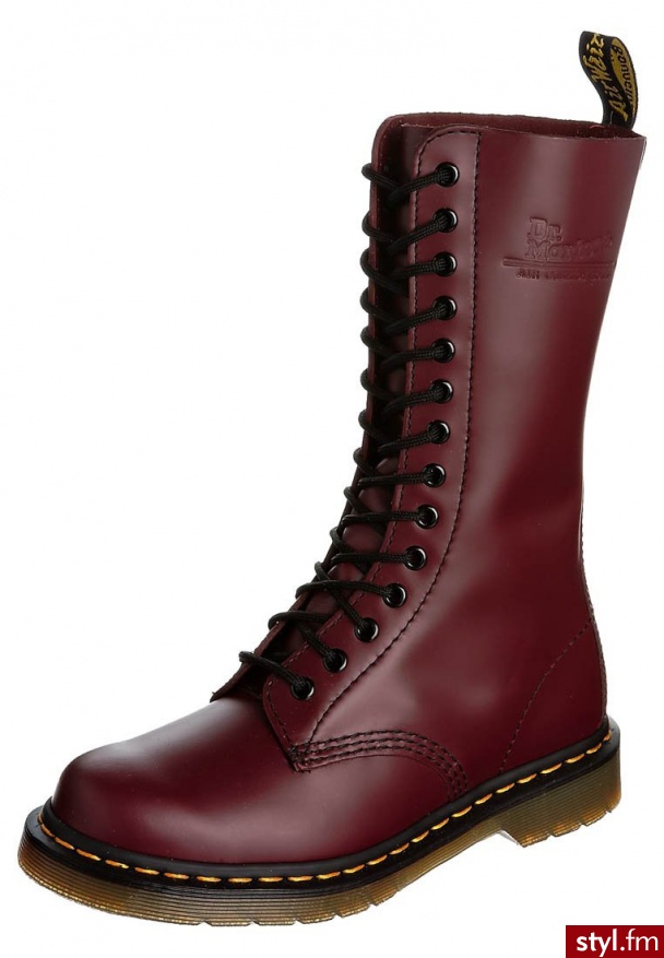 Dr. Martens TRIUMPH 14EYE Kozaki sznurowane czerwony - Kozaki Buty Moda