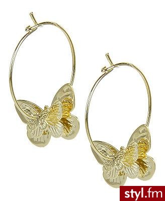 okrągłe kolczyki z motylkami - 3.80$ forever21.com - Pozostałe Dodatki Moda
