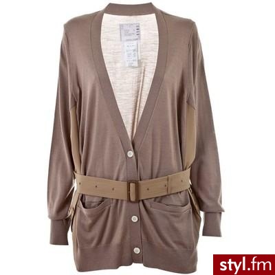 SACAI 1183 NOCCIOLA COTTO/NYLON CARDIGAN - Polyvore. Pobrano ze strony: http://www.polyvore.com/sacai_1183_nocciola_cotto_nylon/thing?id=17971899 - Pozostałe Ciuchy Moda
