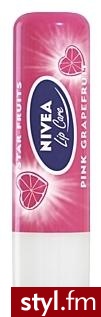 moja ukochana szminka i błyszczyk w jednym a teraz opis: 

grejpfrutowa pomadka ochronna NIVEA Lip Care Pink Grapefruit Star Fruits nie tylko cudownie pachnie świeżymi owocami, ale dodatkowo nadaje ustom subtelny połysk! - Misz-masz