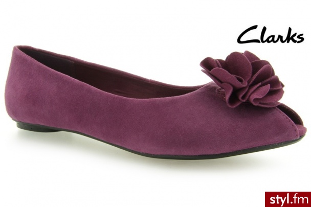 Clarks Advent Season Purple Suede - Balerinki Buty Moda