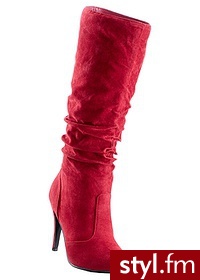 Bonprix Kozaki bordowy 954307_25156 - Kozaki Buty Moda