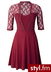 Bonprix Sukienka koronkowa czerwony 961866_2046 - Pozostałe Sukienki Moda
