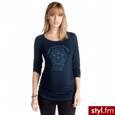 ESPRIT Bluzka z długim rękawem dla kobiet w ciąży kolor dark navy niebieski - Tuniki Ciuchy Moda