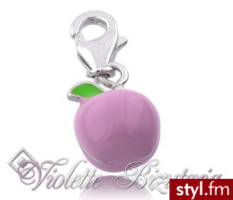 Violette Srebrna przywieszka różowe jabłuszko 017 - Wisiorki Biżuteria Moda