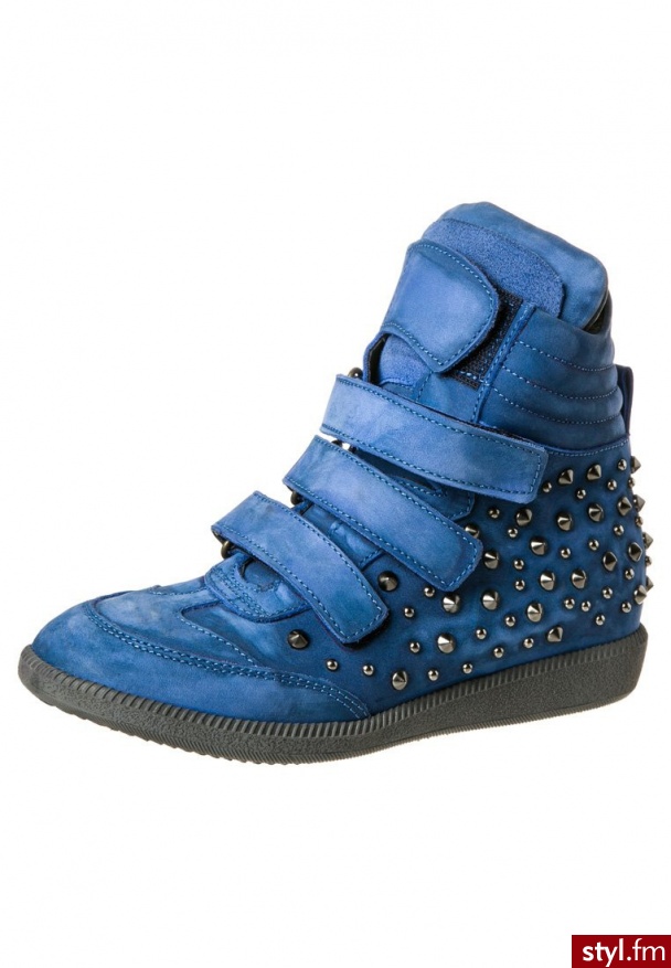 Hip Botki na koturnie niebieski (H1667/134) - Botki Buty Moda
