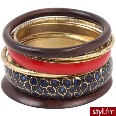Oasis Americana Enamel And Wood Stacked Bangles - Polyvore. Pobrano ze strony: http://www.polyvore.com/oasis_americana_enamel_wood_stacked/thing?id=14790929 - Pozostałe Dodatki Moda