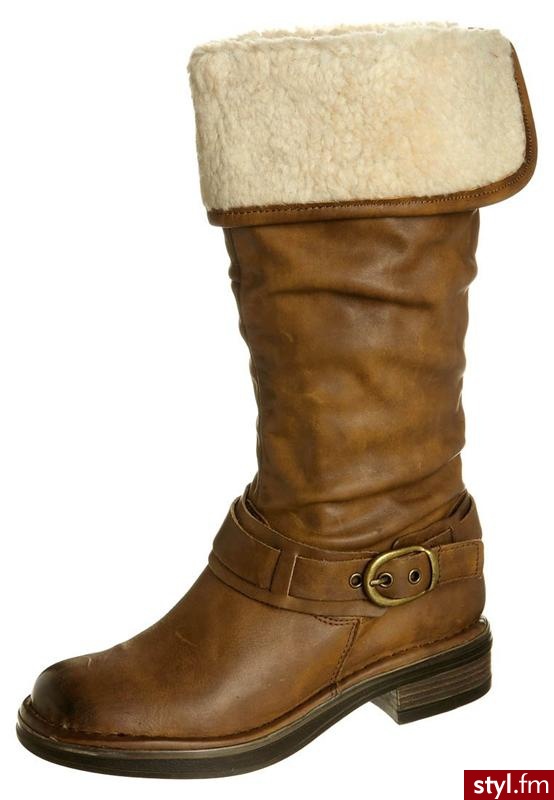 Zign Kozaki  brązowy - Kozaki Buty Moda